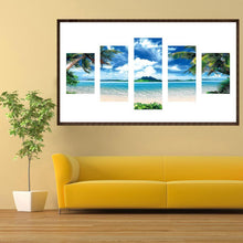 Load image into Gallery viewer, Seaside 5-pictures 95x45cm(canvas) full round drill diamond painting
