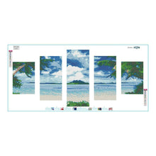Load image into Gallery viewer, Seaside 5-pictures 95x45cm(canvas) full round drill diamond painting
