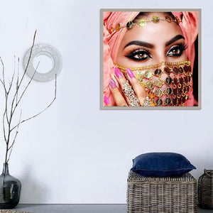 Ethnic Beauty 30x30cm(canvas) partial round drill diamond painting