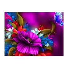 Load image into Gallery viewer, Flower Butterfly 40x30cm(canvas) partial round drill diamond painting
