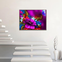 Load image into Gallery viewer, Flower Butterfly 40x30cm(canvas) partial round drill diamond painting
