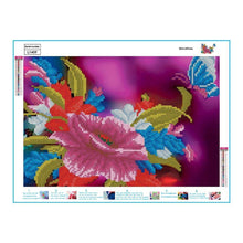 Load image into Gallery viewer, Flower Butterfly 40x30cm(canvas) partial round drill diamond painting

