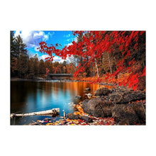Load image into Gallery viewer, Fall Leaves Lake 40x30cm(canvas) full round drill diamond painting
