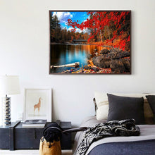 Load image into Gallery viewer, Fall Leaves Lake 40x30cm(canvas) full round drill diamond painting
