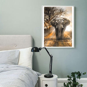 Standing Elephant 30x40cm(canvas) full round drill diamond painting
