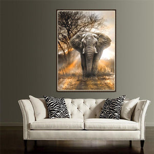 Standing Elephant 30x40cm(canvas) full round drill diamond painting