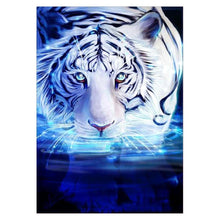 Load image into Gallery viewer, Cool Tiger 30x40cm(canvas) partial round drill diamond painting
