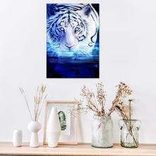 Load image into Gallery viewer, Cool Tiger 30x40cm(canvas) partial round drill diamond painting
