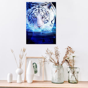 Cool Tiger 30x40cm(canvas) partial round drill diamond painting