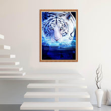 Load image into Gallery viewer, Cool Tiger 30x40cm(canvas) partial round drill diamond painting
