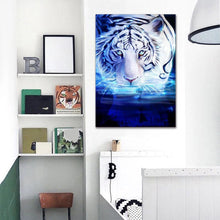 Load image into Gallery viewer, Cool Tiger 30x40cm(canvas) partial round drill diamond painting
