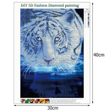 Load image into Gallery viewer, Cool Tiger 30x40cm(canvas) partial round drill diamond painting
