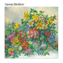 Load image into Gallery viewer, Flower 30x30cm(canvas) partial round drill diamond painting
