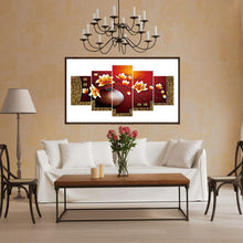 Load image into Gallery viewer, Vase 5-pictures 95x45cm(canvas) full round drill diamond painting
