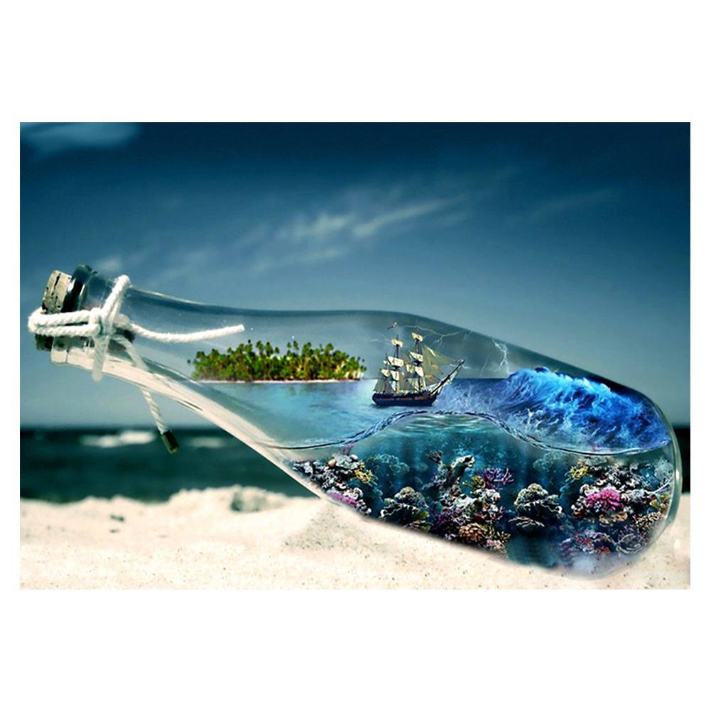 Sea Bottle 30x40cm(canvas) full round drill diamond painting