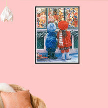 Load image into Gallery viewer, Christmas Snowing Street 25x30cm(canvas) partial round drill diamond painting
