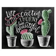 Load image into Gallery viewer, Cactus Blackboard 30x25cm(canvas) full round drill diamond painting
