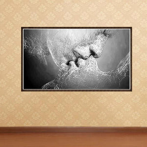 Kissing Lovers 50x30cm(canvas) full round drill diamond painting