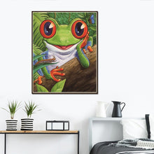 Load image into Gallery viewer, Cartoon Smile Frog 30x25cm(canvas) partial round drill diamond painting
