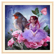 Load image into Gallery viewer, Girl Bird 30x30cm(canvas) full round drill diamond painting
