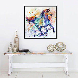 Colorful Horse 30x30cm(canvas) full round drill diamond painting