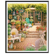 Load image into Gallery viewer, Quiet Yard 30x25cm(canvas) full round drill diamond painting
