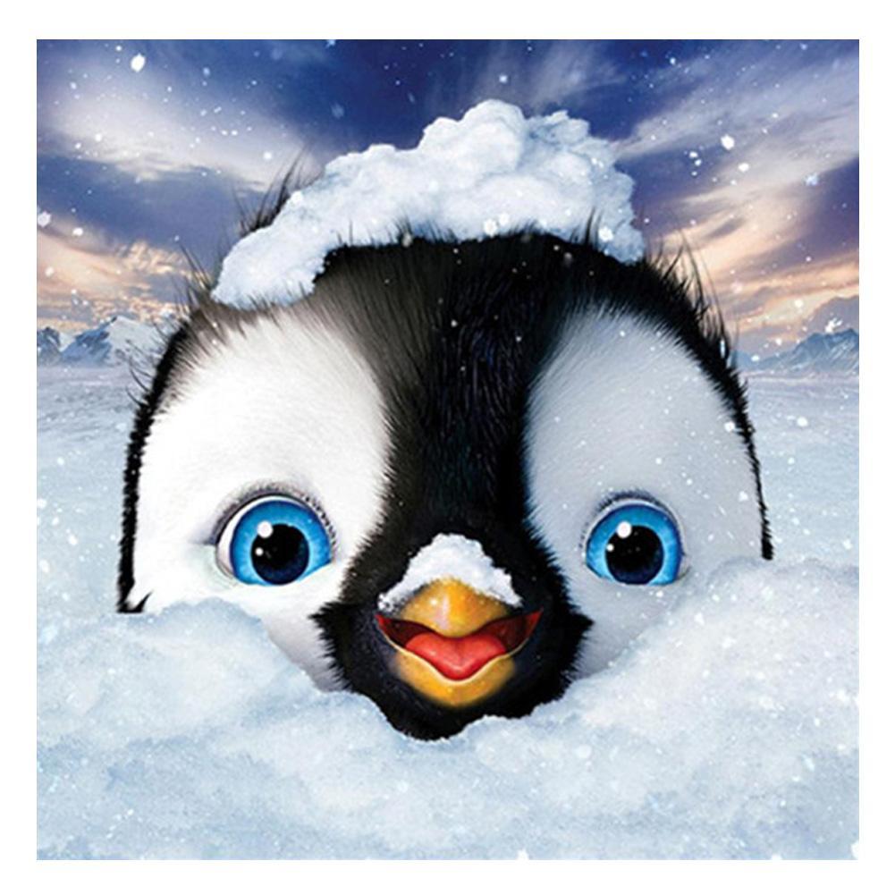 Snow Penguin 30x30cm(canvas) full round drill diamond painting