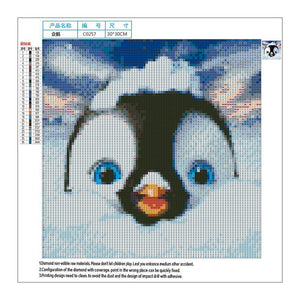 Snow Penguin 30x30cm(canvas) full round drill diamond painting