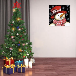 Christmas Snowman 25x25cm(canvas) full round drill diamond painting