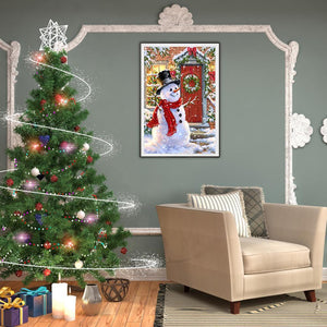 Christmas Snowman 40x30cm(canvas) full round drill diamond painting