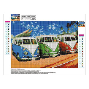 Beach Bus 40x30cm(canvas) full round drill diamond painting