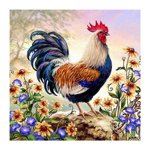 Standing Cock 30x30cm(canvas) full round drill diamond painting