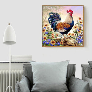 Standing Cock 30x30cm(canvas) full round drill diamond painting