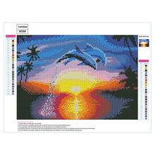 Load image into Gallery viewer, Sunset Dolphin 40x30cm(canvas) full round drill diamond painting
