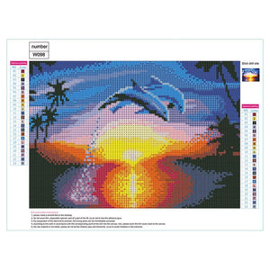 Sunset Dolphin 40x30cm(canvas) full round drill diamond painting