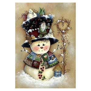 Xmas Snowman 30x40cm(canvas) full round drill diamond painting