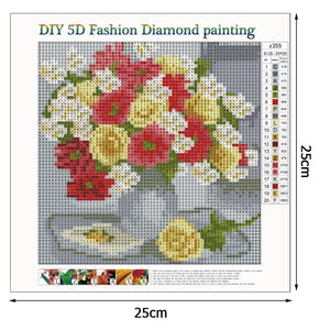 Flower 25x25cm(canvas) full round drill diamond painting