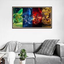 Load image into Gallery viewer, Dragon 50x30cm(canvas) full round drill diamond painting
