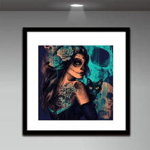 Load image into Gallery viewer, Skull Face Cat 30x30cm(canvas) full round drill diamond painting
