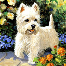 Load image into Gallery viewer, White Puppy 30x30cm(canvas) full round drill diamond painting
