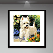 Load image into Gallery viewer, White Puppy 30x30cm(canvas) full round drill diamond painting
