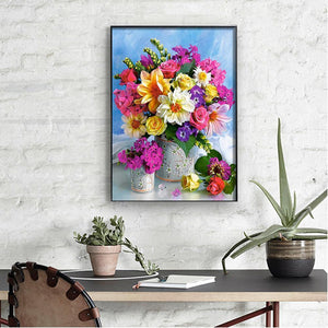 Colored Flower 40x30cm(canvas) full round drill diamond painting