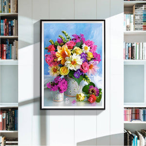 Colored Flower 40x30cm(canvas) full round drill diamond painting