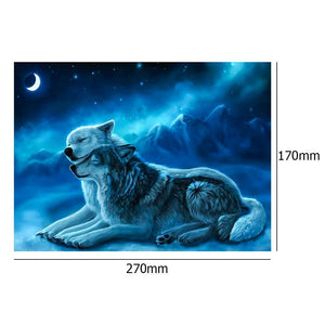 2 Wolves 25x35cm(canvas) full round drill diamond painting