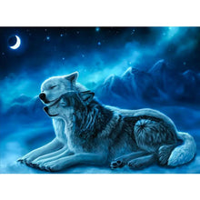 Load image into Gallery viewer, 2 Wolves 25x35cm(canvas) full round drill diamond painting
