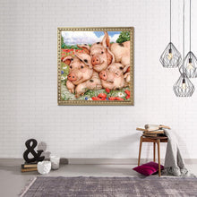 Load image into Gallery viewer, Pink Pig 30x30cm(canvas) full round drill diamond painting

