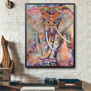 Colorful Elephant 30x40cm(canvas) full round drill diamond painting