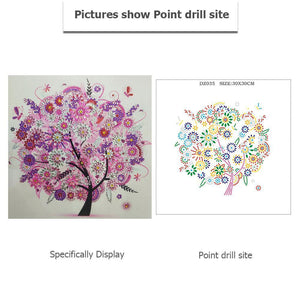 Tree 30x30cm(canvas) beautiful special shaped drill diamond painting
