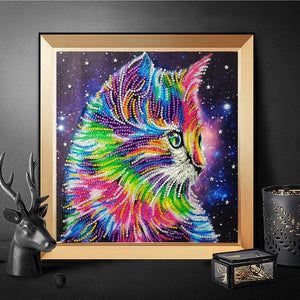 Multi Cat 30x30cm(canvas) beautiful special shaped drill diamond painting