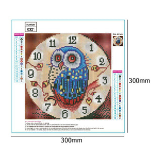 Animal Clock 30x30cm(canvas) full round drill diamond painting